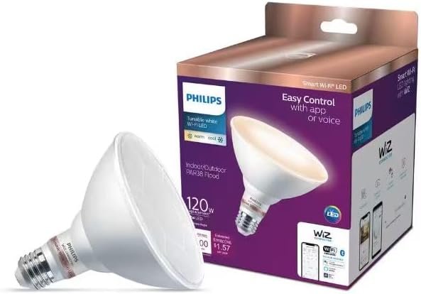 120-Watt Equivalent PAR38 LED Smart Wi-Fi Tunable White Light Bulb Powered by WiZ with Bluetooth (1-Pack)