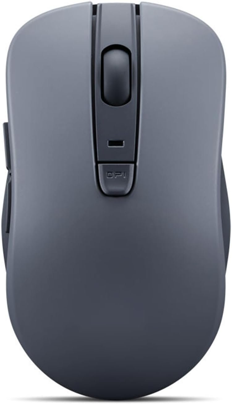Lenovo Bluetooth Silent Mouse (WL300) – 5 Button Computer Mouse with Silent Left & Right Click – Sculpted Grip, Microsoft Swift Pair, Up to 1600 DPI (Grey)