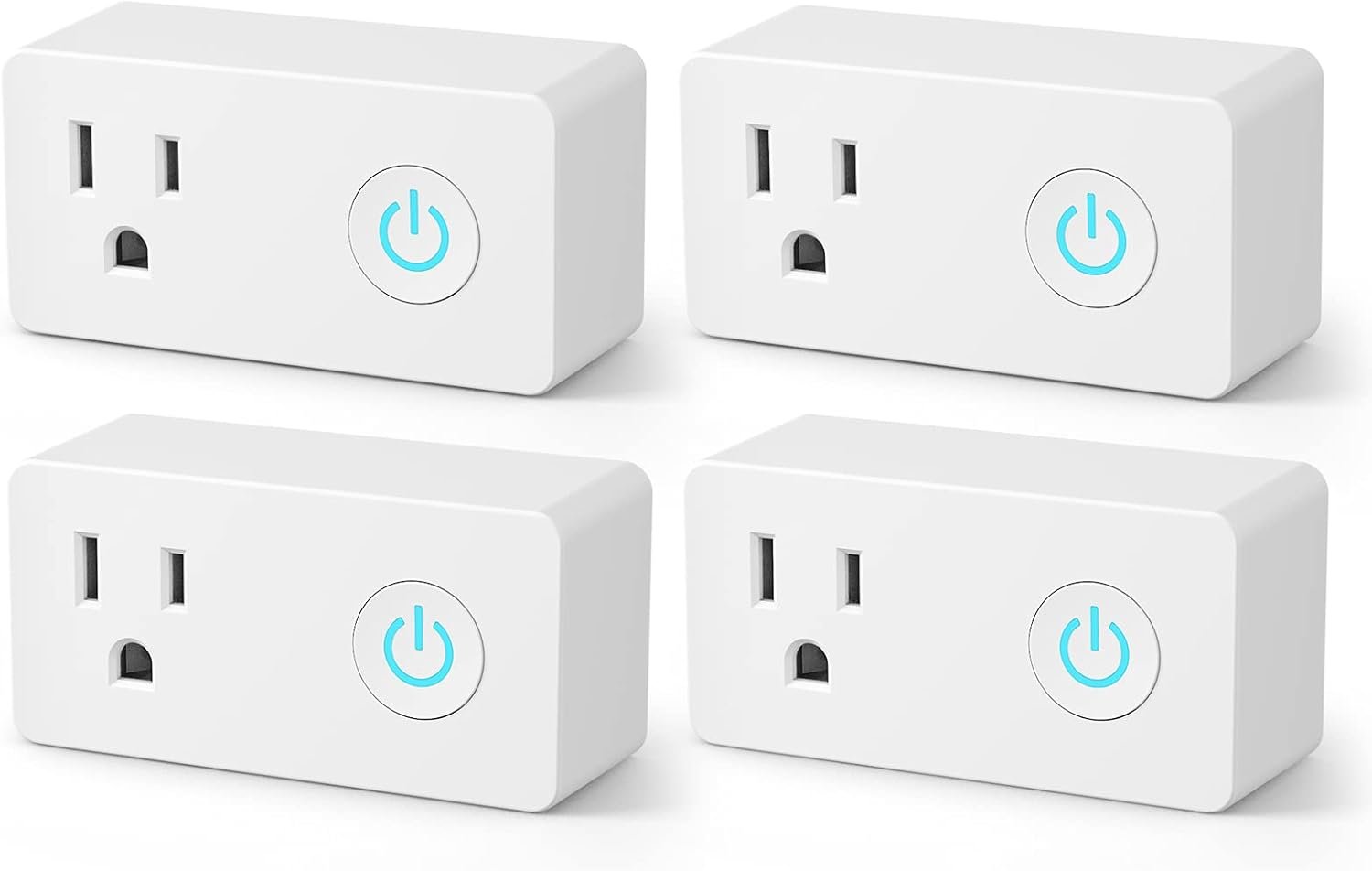 BN-LINK WiFi Heavy Duty Smart Plug Outlet, No Hub Required with Timer Function, White, Compatible with Alexa and Google Assistant, 2.4 Ghz Network Only (4 Pack)
