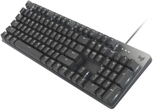 Logitech K845 Mechanical Illuminated Keyboard, Mechanical Switches, Strong Adjustable Tilt Legs, Full Size, Aluminum Top Case, 104 Keys, USB Corded, Windows (TTC Brown Switches)