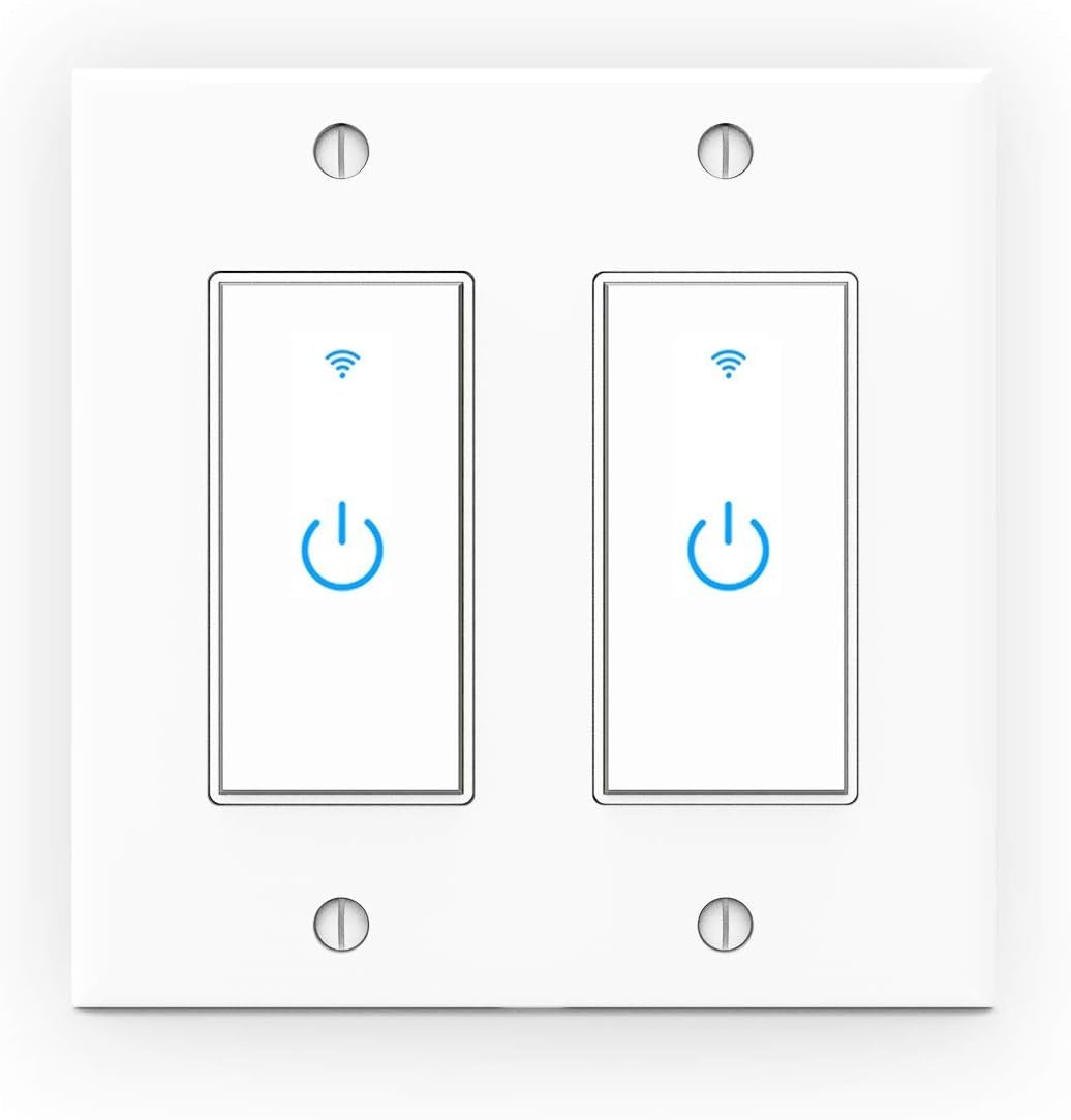 WiFi Light Smart Switch 2 Gang Touch Wall – Compatible With Alexa Google Assistant and IFTTT