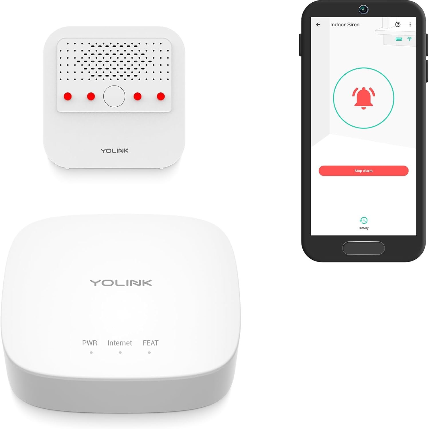 Smart Siren Alarm, Wireless Home Security Alarm with 110 dB Loud Audible Alerts, Remote Control, Compatible with Alexa, Google, Home Assistant, IFTTT – Hub Included