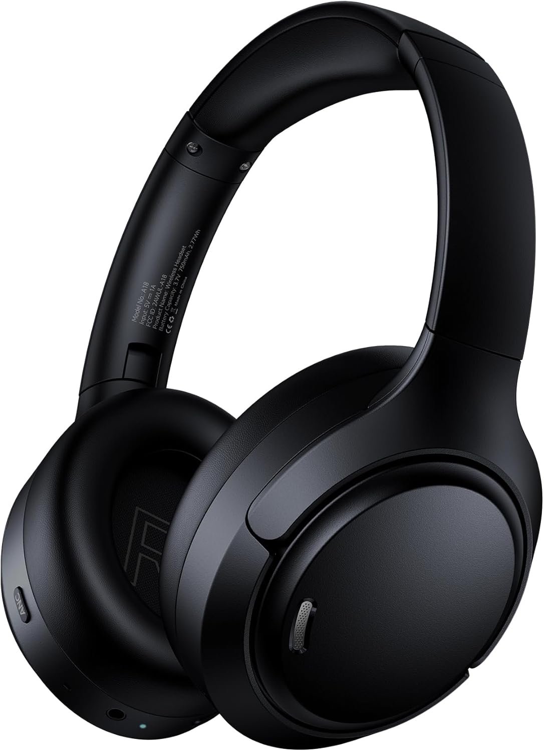 Hybrid Active Noise Cancelling Headphones Wireless, 120Hrs Playtime, 6 ENC Clear Mic, Over Ear Bluetooth Headphones with Hi-Res Audio Comfort Earcup Foldable ANC Headphone for Travel Game Home Office