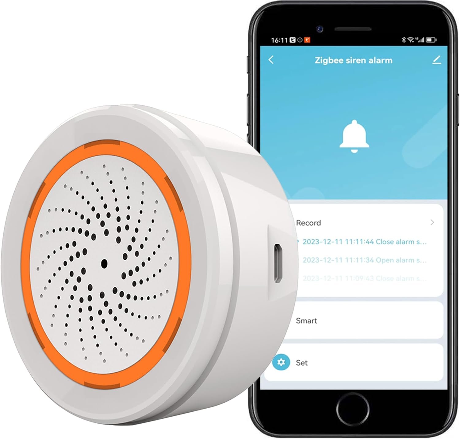 Zigbee Smart Siren Alarm: Wireless Alarm for Security & Automation, App Control, Strobe Flash 100dB Siren, Tuya Zigbee Hub Required, Compatible with Alexa & Google Home