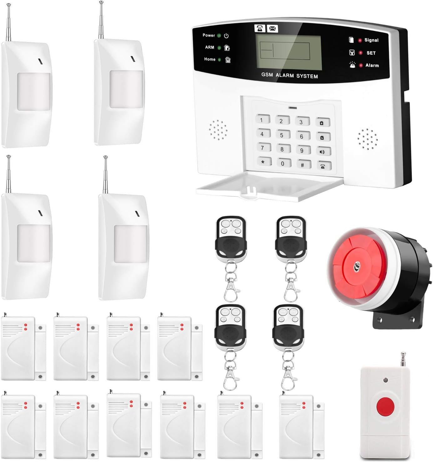 AGSHOME Security Alarm System 99+7 Zone Auto Dial 3/4G GSM SMS Home Burglar Security Wireless GSM Alarm System Detector Sensor Kit Remote Control