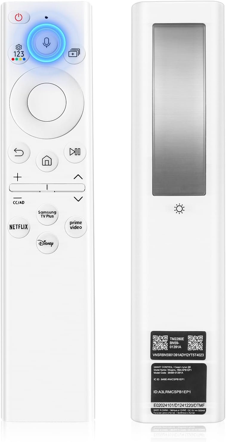 BN59-01391A Solar Voice Remote for Samsung Frame TV Remote Replacement with Voice Search, Apps and Solar Charging for Samsung 2021-2025 Neo LED Smart 4K Ultra HD TV, 4 Shortcut Buttons