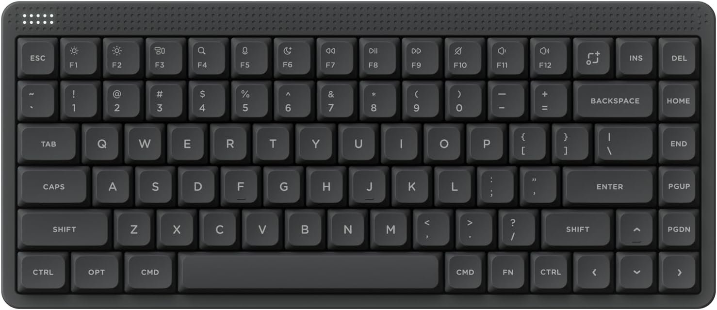 nuphy Node75 Wireless Mechanical Keyboard, 75% Hot Swappable Custom Low Profile Keyboard, 84 Keys Computer Gaming Keyboards, Supports Touch Gestures, PBT Keycaps, RGB Backlit, Bluetooth/2.4GHz/USB-C