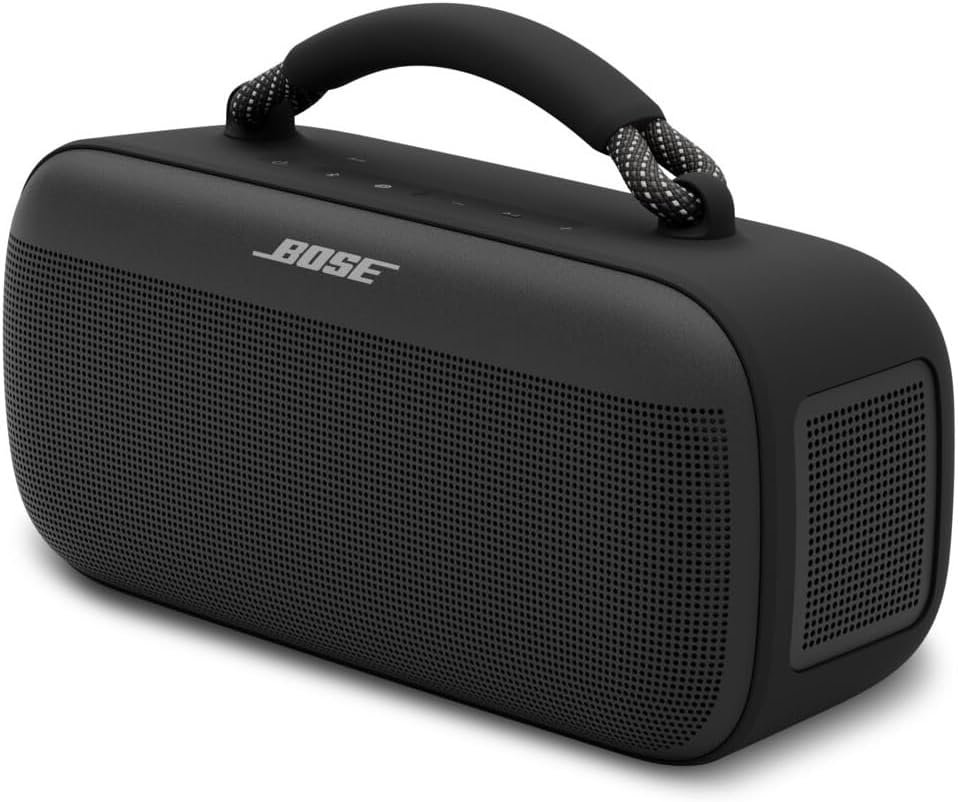 Bose SoundLink Max Bluetooth Speaker – Portable Wireless Party Speaker, IP67 Waterproof, Rope Handle, Up to 20 Hours of Playtime, USB-C, Built-in 3.5mm AUX Input, Black