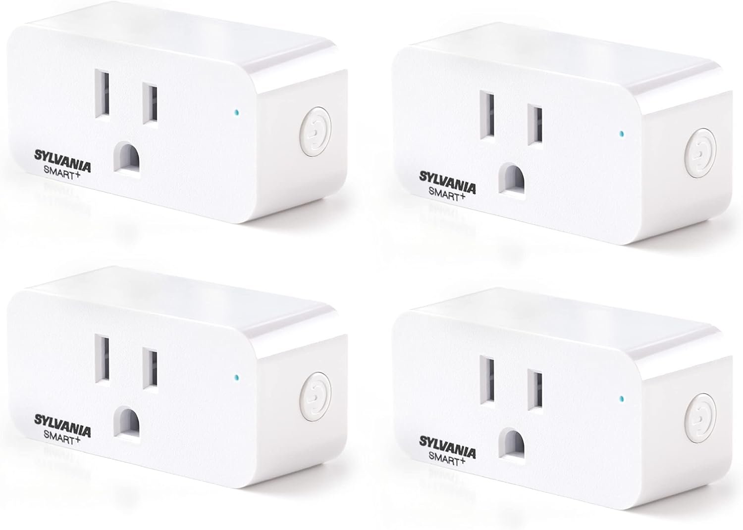 LEDVANCE Sylvania WiFi Smart Plug, Voice Control, Compatible with Alexa and Google Home, Timer, On/Off, White – 4 Pack (75703)