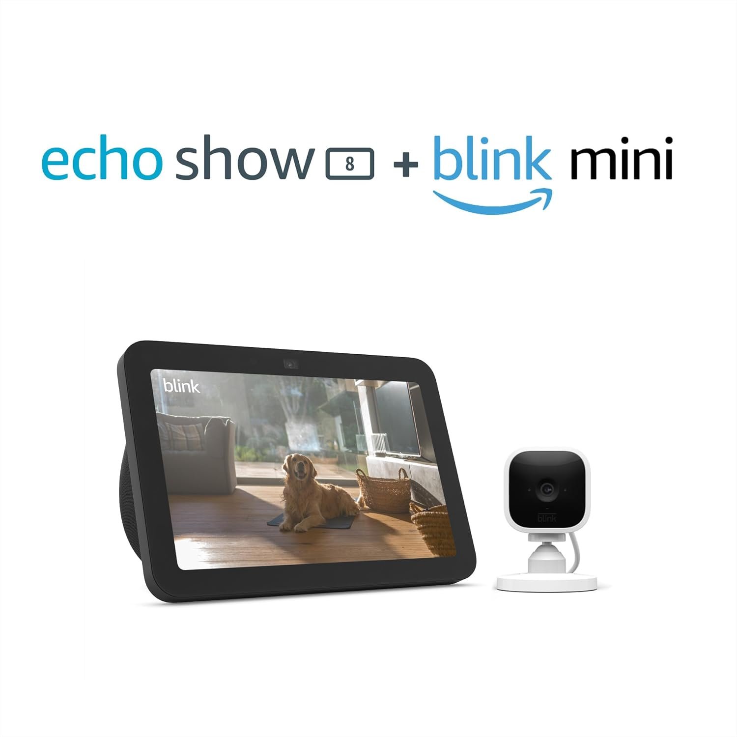 Echo Show 8 (3rd Gen, 2023 release) with Blink Mini | Charcoal