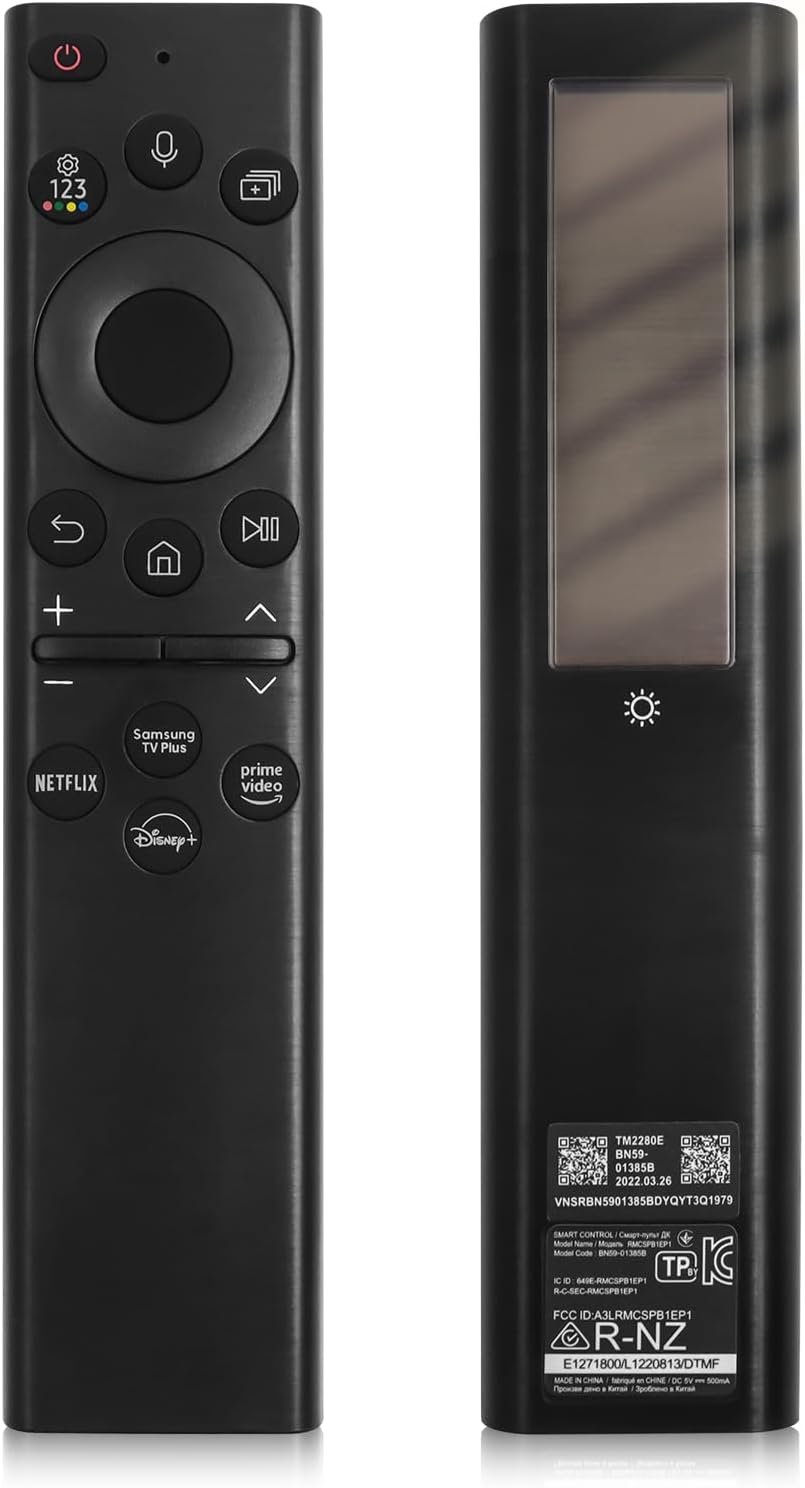 BN59-01385A Solar Voice Remote for Samsung TV Remotes Replacement with Bluetooth Rechargeable Solar Cell Fit for Samsung Remote Control for Smart TVs Frame Neo LED Ultra HD Series