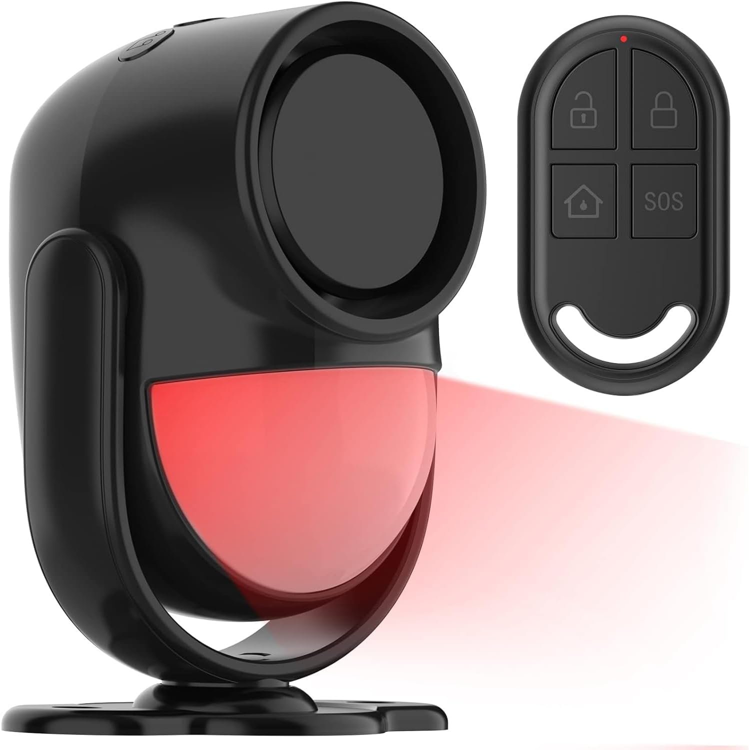 Luckydeer 125dB Loud Motion Sensor Alarm with 328ft Remote Control(40ft PIR Detector, 3*AA Batteries), Indoor Wireless Infrared Security Motion Detector with Siren for Home/Shed/Garage (Black)