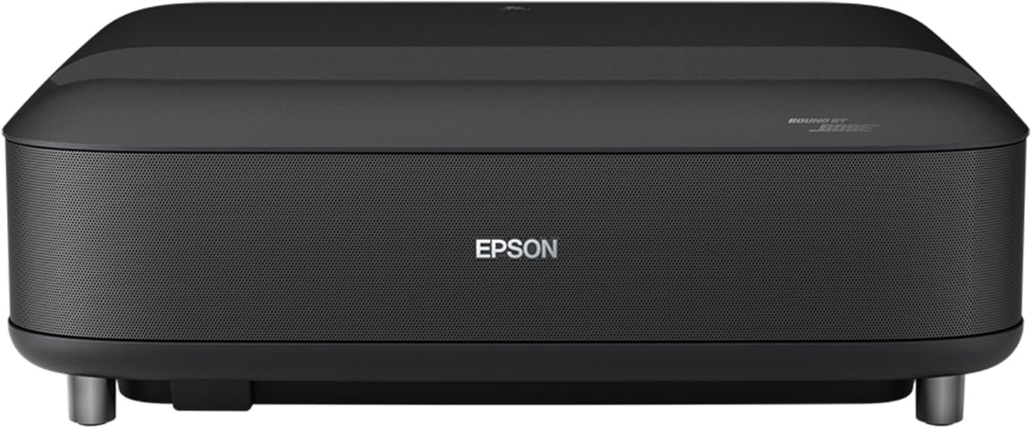 Epson Lifestudio Grand Ultra Short Throw Laser Projector 4K PRO-UHD, Sound by Bose Technology and Downloadable App, Built-In Google TV for Easy Streaming, Plus 3-Chip 3LCD Technology – Black