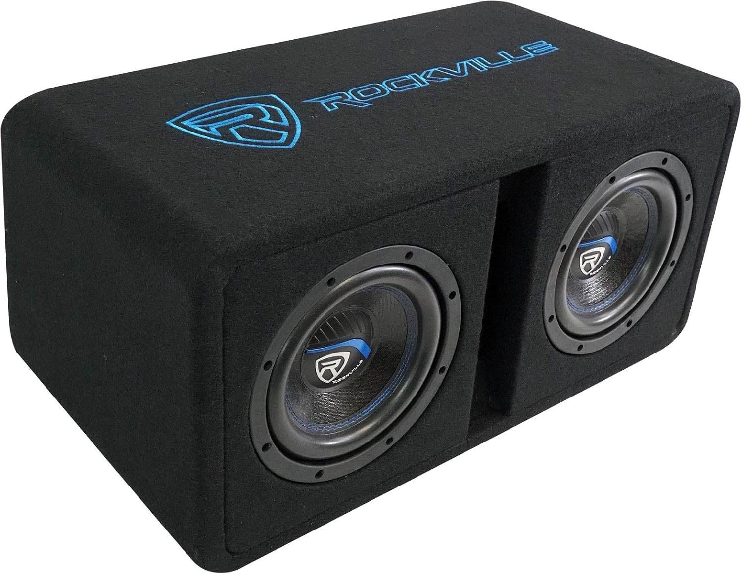 Rockville DV8K52 Dual 8″ K5 1600W Car Subwoofers, 2 Ohm Final Load, Vented Enclosure, Non-Pressed Paper Cone, Durable Build, for Car Audio Systems
