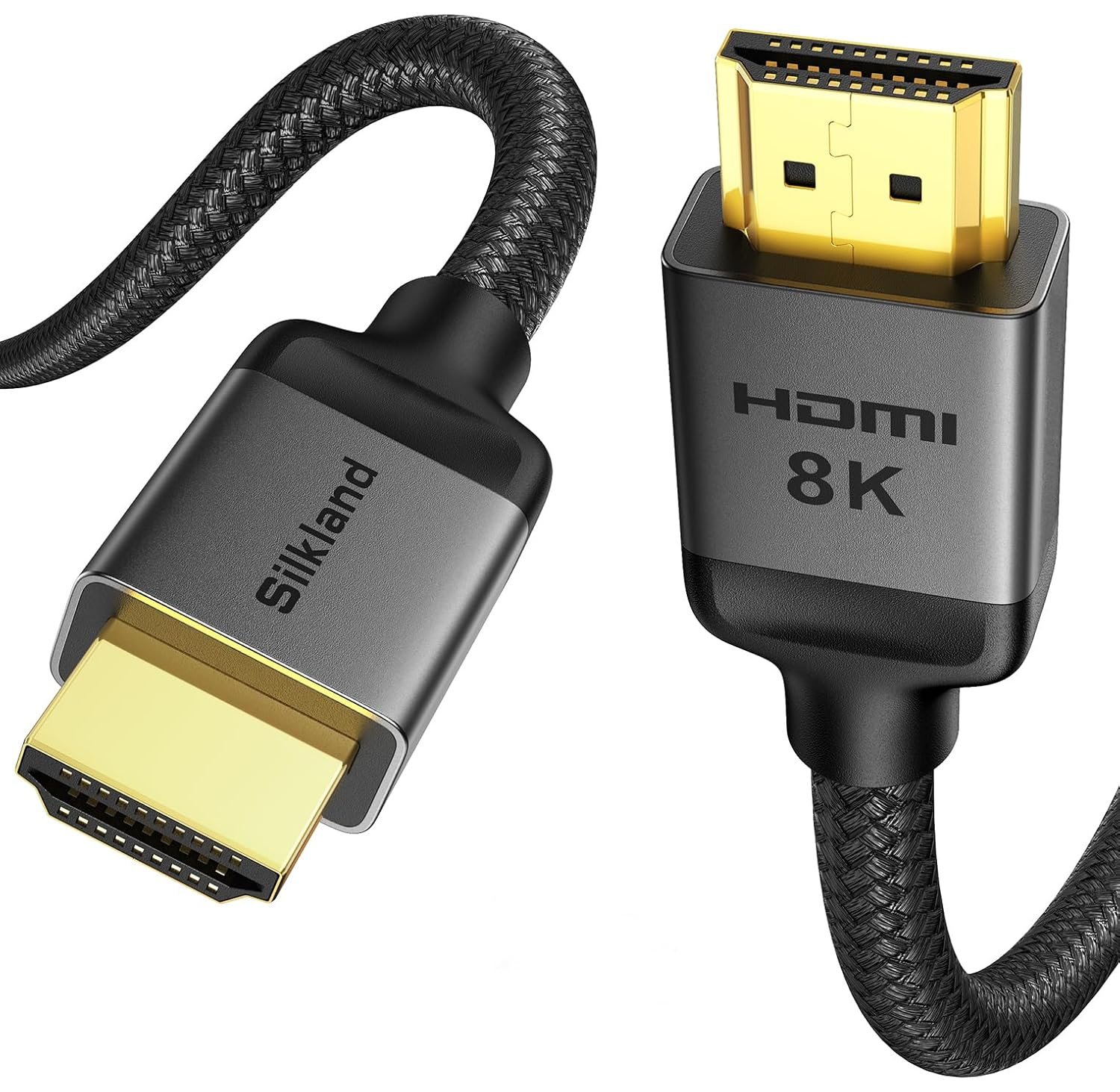 Silkland 10K 8K HDMI 2.1 Cable 15FT, [4K@240Hz 144Hz, 8K@60Hz, 2K@240Hz] Ultra High Speed HDMI Cable 48Gbps, HDR10+, eARC, HDCP 2.3, Compatible for Xbox/PS5/PS4/Roku TV