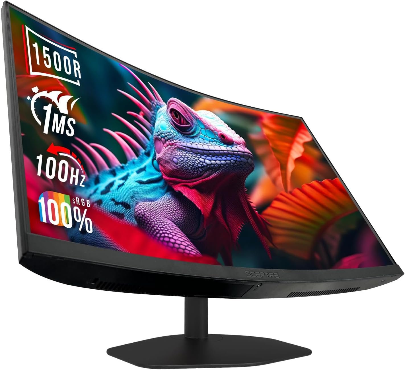 Sceptre New Curved 27-inch Gaming Monitor 1500R 100Hz HDMI X2 DisplayPort 1ms 100% sRGB, Build-in Speakers Machine Black 2025 (C275W-FW100T Series)