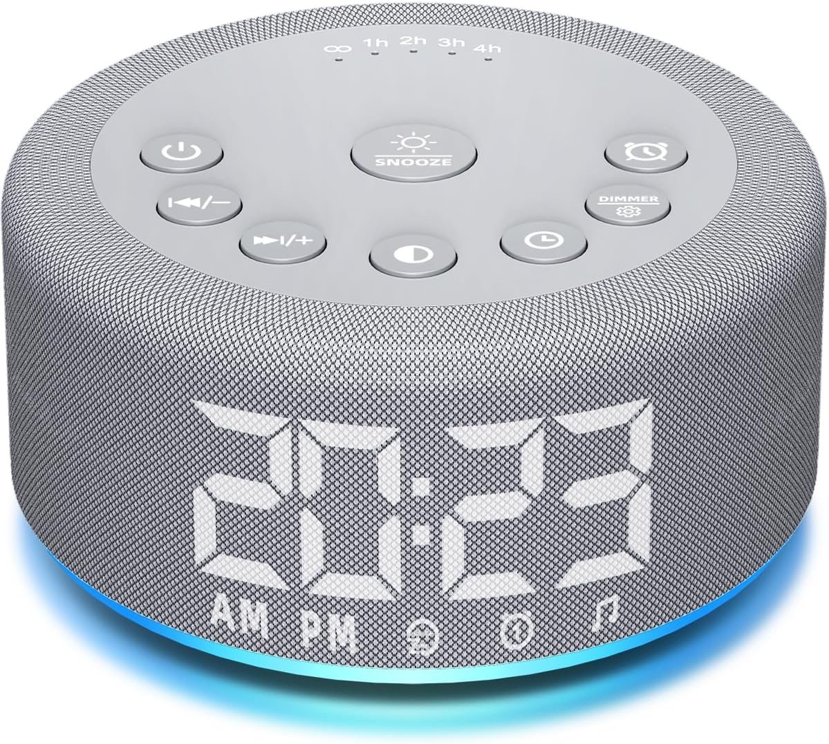 【3 in 1】 Sound Machine Alarm Clock Night Light White Noise Machine with 30 Sleeping Sounds for Baby Kids Adults 32 Level Volume Auto Off Timer Memory Function Digital Clock with 30 Wake Up Sounds