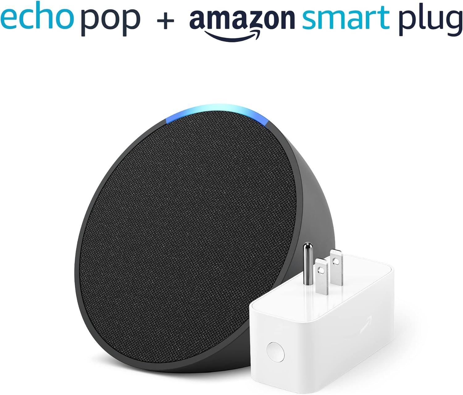 Amazon Echo Pop Charcoal with Amazon Smart Plug, with Alexa+ Early Access