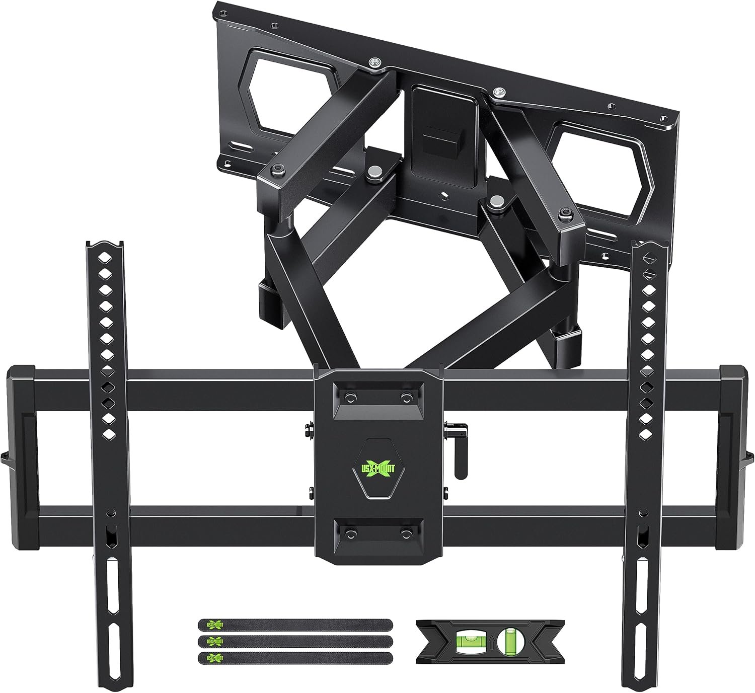 Full Motion TV Wall Mount for Most 37″-84″ Flat Screen TV, Swivel or Tilt TV Wall Bracket with Dual Articulating Arms, for 12″-16″ Wood Studs, Max VESA 600x400mm, Load 120 lbs by USX MOUNT