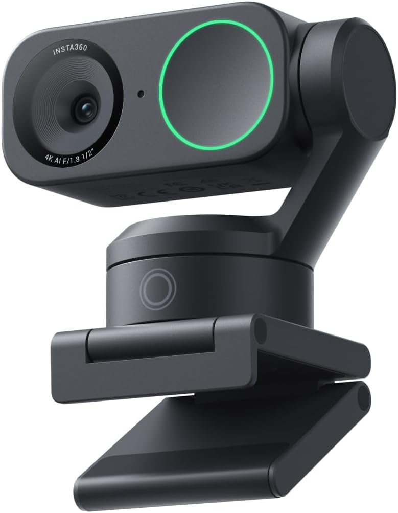 Insta360 Link 2 – PTZ 4K Webcam for PC/Mac, 1/2″ Sensor, AI Tracking, HDR, AI Noise-Canceling Mic, Gesture Control for Streaming, Video Calls, Gaming, Works with Zoom, Teams, Twitch & More