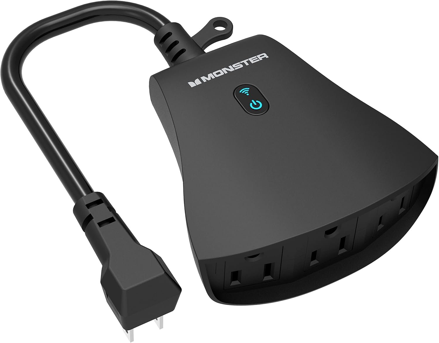 Monster Outdoor Smart Outlet Plug, 3-Outlet, Voice Control Compatible with Alexa and Google Assistant, Scheduling, Timer Control, Automation, Quick Setup via 2.4GHz Wi-Fi, Smart Outdoor Plug