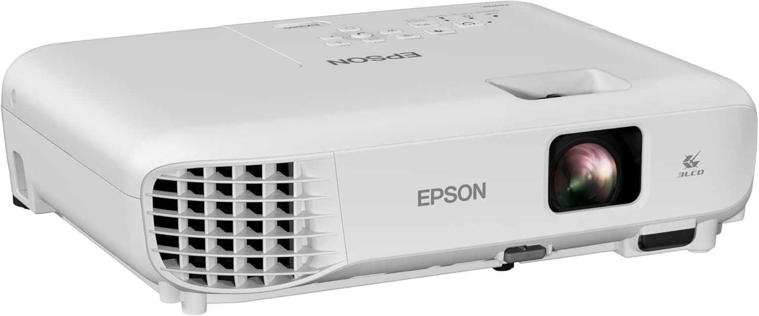 Epson EX3290 3-Chip 3LCD WXGA Projector 4000 lumens for both color and white brightness, 2x HDMI, Built-in Speaker