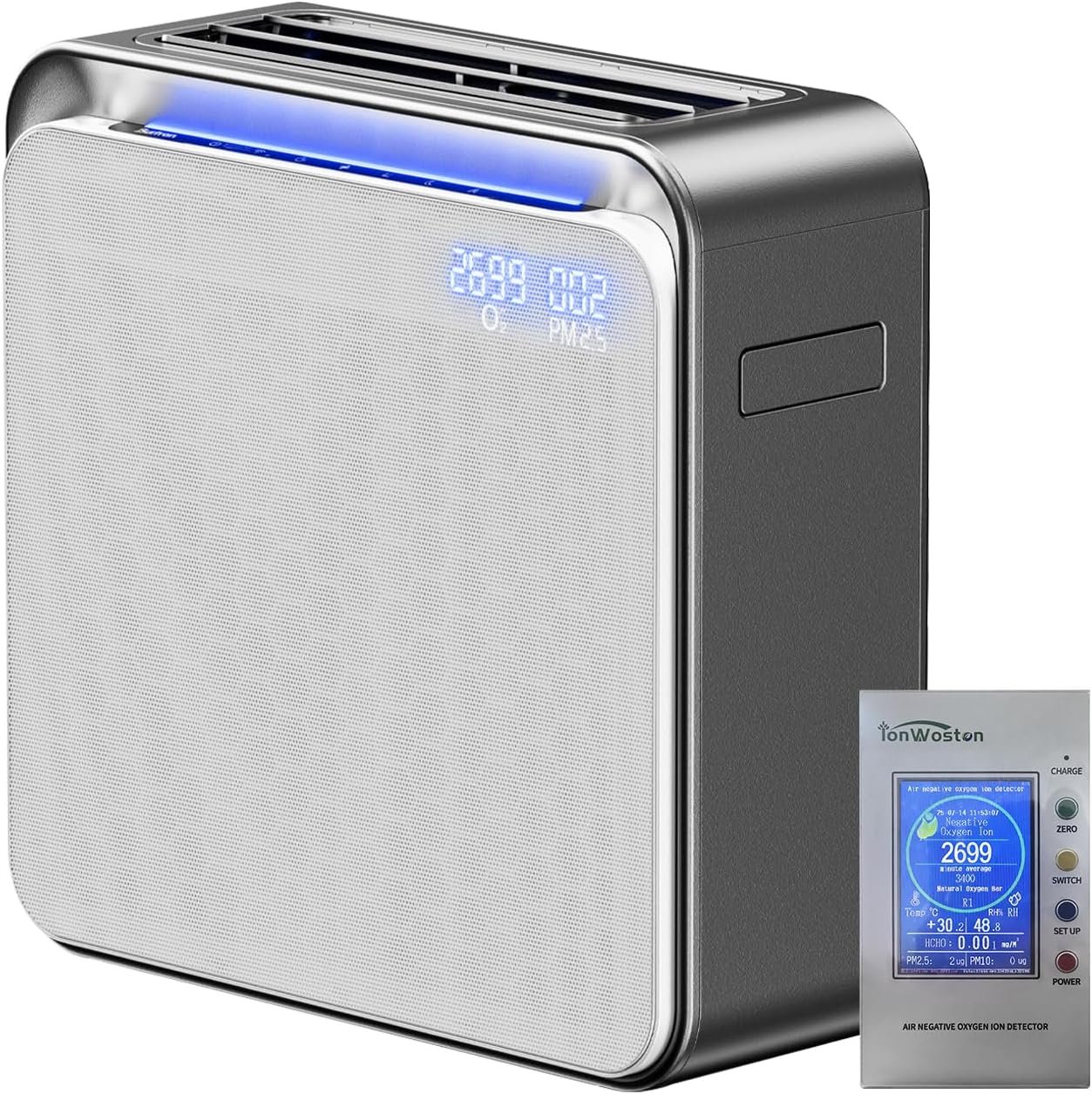 BURTRAN HEPA Air Purifier for Home Large Room up to 1,360 ft², Nano-Oxy™ HEPA14, with air quality display, 5-stage PM2.5 and TVOC filtration, eliminates 99.995% micro pollutants, Wi-Fi, 120V AC