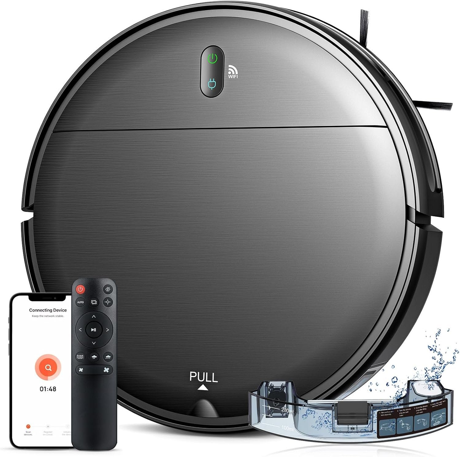 Robot Vacuum and Mop Combo, 2 in 1 Robotic Vacuum Cleaner with Schedule, App/Alexa/Voice Control, Slim 2.87″, Self-Charging, 2300 Pa Suction & Long Runtime, Ideal for Hard Floor, Pet Hair, Carpet