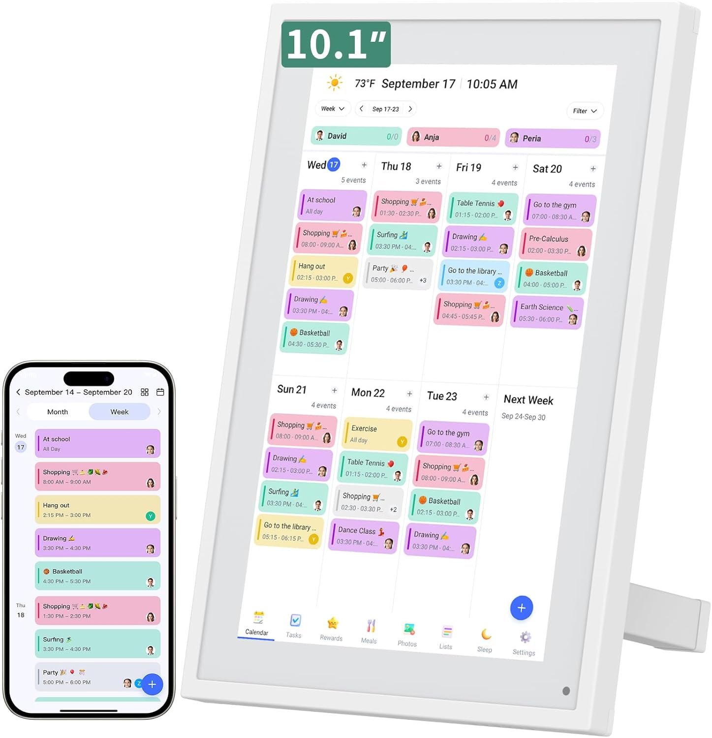 Smart Digital Calendar, 10.1″ HD Smart Touch Screen Home Interactive Electron Calender WiFi Planner,Meal Schedule, Duty Chart,Achievement Rewards- Built-in Digital Photo Frame Function