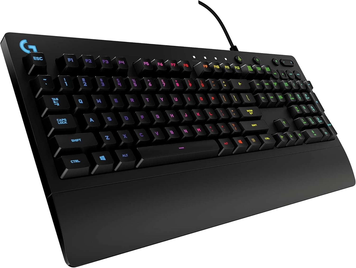 Logitech G213 Prodigy Gaming Keyboard – Wired RGB Backlit Keyboard with Mech-Dome Keys, Palm Rest, Adjustable Feet, Media Controls, USB, Compatible with Windows – Black