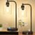 Set of 2 Industrial Touch Control Table Lamps with USB C+A Ports and AC Outlet – 3-Way Dimmable Black Bedside Lamps Nightstand Desk Lamps for Bedroom Living Room, Glass Shade & 2 LED Bulbs Included