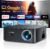 [1500 ANSI/Google TV/Voice Control]Smart Projector with WiFi 6 and Bluetooth, 4K Support, Outdoor Movie Proyector, 1080P Home Ceiling Auto Focus Projector, PUTRIMS K12 Gray